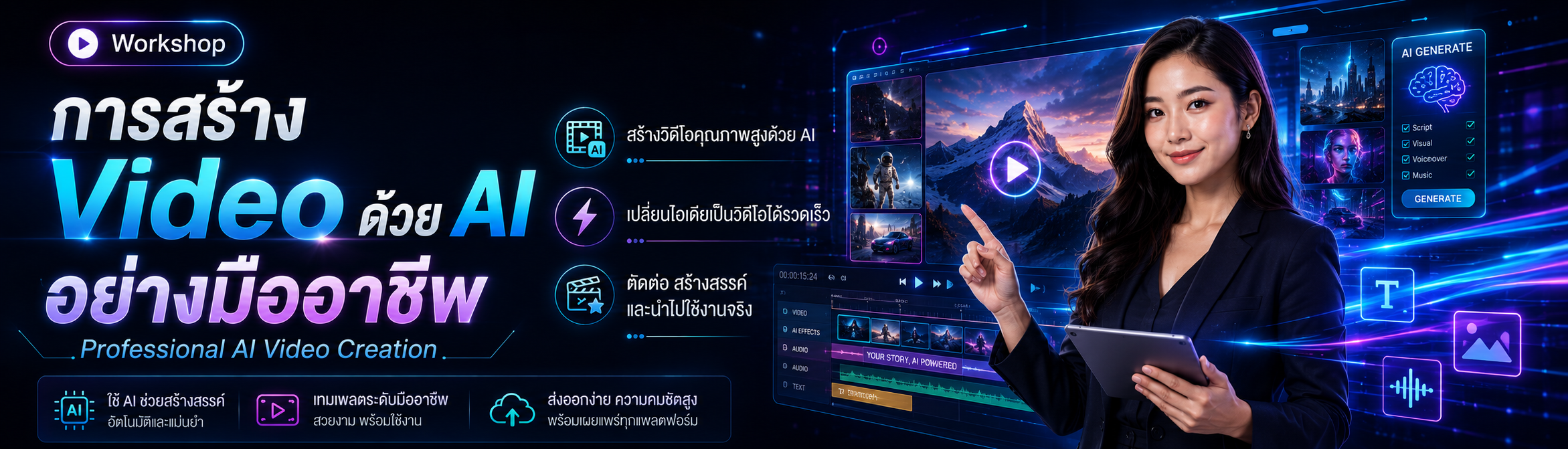 การสร้าง Video ด้วย AI อย่างมืออาชีพ — VIO X AI