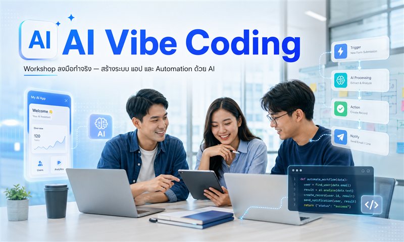 เปิดคอร์ส AI Vibe Coding สร้างระบบด้วย AI แบบลงมือทำจริง